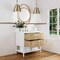 James Martin Vanities 36'' Single Vanity, Light Mappa Burl and Polished White w/ 3 CM White Zeus Quartz Top D804-V36-LMB-3WZ - alternate 3